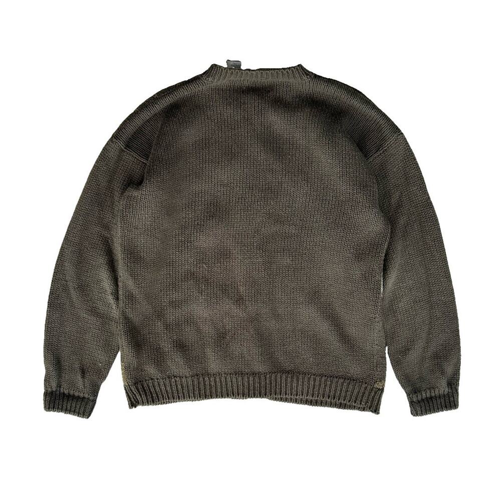 Vintage 90s Ashley Thanksgiving Fall Chunky Hand Knit Sweater Button Front Small - Picture 5 of 5